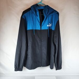 Puma Men's Black and Blue Windbreaker